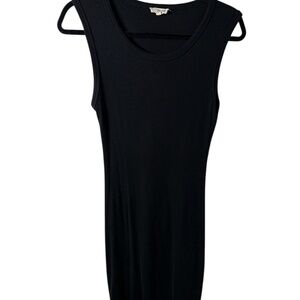 Wilfred Free Ribbed Midi Raw hemmed Dress – Black (Size M)